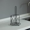 Basicwise Freestanding Black Iron Towel Paper Holder Stand Roll Dispenser with Frame for Kitchen - image 4 of 4