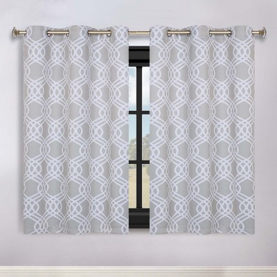 Scrolling Ribbon Trellis Room Darkening Semi-Blackout Curtains, Set of 2 by Blue Nile Mills