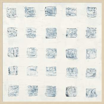 41" x 41" Squares on White by Wild Apple Portfolio Wood Framed Wall Art Print - Amanti Art