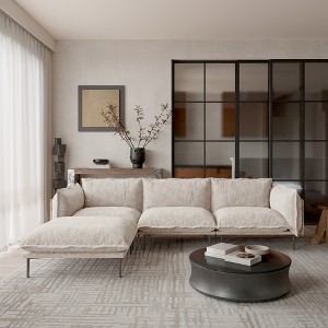 WJShome Velvet Modular Sectional Sofa with Chaise,111" Modern L-Shaped Couch for Living Room with Removable Cushions and 8" High Metal Legs - 1 of 4