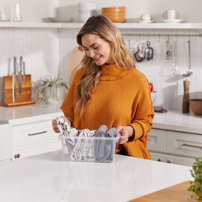 Clear Stackable Plastic Storage Bins for Kids, 10-Piece Set