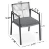 Outdoor Upholstered Dining Room Chair Set of 2,Patio Backyard Poolside Dining Arm Rope Chairs Outdoor,Living Room Kitchen Chairs-Cuddlewood - 4 of 4