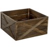 HOMCOM Wooden Christmas Tree Collar Box, 28" Farmhouse Christmas Tree Base Cover, Xmas Decoration for Home, Holiday, Dark Distressed Wood Finish - 4 of 4