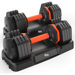 25LB/55LB Adjustable Dumbbells Set, 5LB to 25LB Dumbbell Pair,15LB to 55LB Weight Set of 2 - 1 of 4