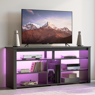 Bestier Gaming 55 Inch LED Tall TV Stand for 55/60/65 Inch TV