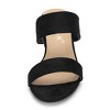 Allegra K Women's Back to College Faux Suede Dual Straps Block Heel Slide Sandals - 2 of 4
