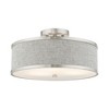 Livex Lighting Park Ridge 3 - Light Semi-Flush Mount in  Brushed Nickel - 3 of 4