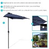 Sunnydaze Solar Outdoor Half Patio Umbrella with LED Lights and Crank - 9' - Navy Blue - 3 of 4