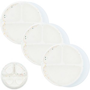 WeeSprout Suction Plates for Babies & Toddlers | 100% Silicone | Plates Stay Put with Suction Feature | Divided Design | 3 Pack - 1 of 4