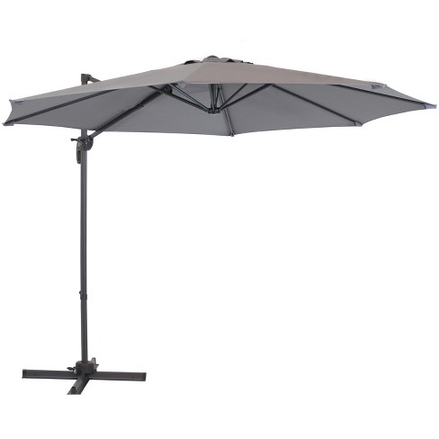 Offset Cantilever Patio Umbrella With 360 Degree Rotation Smoke Sunnydaze Decor Target