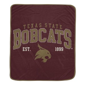 NCAA Texas State Bobcats Vintage Arch Block Flannel Fleece Blanket - 1 of 1