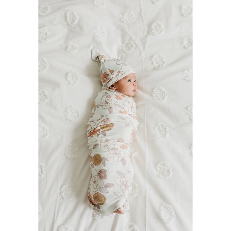 Copper Pearl Bloom Knit Swaddle Blanket, 2 of 9