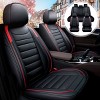 GOTGELIF PU Leather Car Seat Covers Set Universal Fit for 5 Seats, Waterproof & Non-Slip - 2 of 4