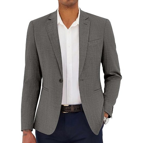 COOFANDY Men's Casual Blazer Slim Fit Lightweight Sport Coat One Button Suit Jacket LIGHT GREY L
