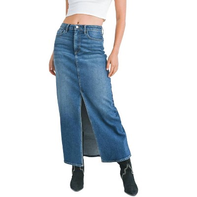 Women's Classic Midi Skirt - JUST BLACK DENIM