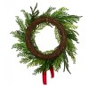 24" Unlit Christmas Cottage Evergreen Artificial Wreath with Red Ribbon - National Tree Company - 4 of 4
