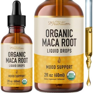 Organic Maca Root Liquid Drops, Liquid Supplement for Hormone Balance, Mood, Energy & Fitness Support, SMNutrition, 2floz - 1 of 4