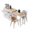 PAGED 74.5" Kitchen and Dining Room Cabinets, Rolling Kitchen Island on Wheels with Spice Rack and 2 Drawers, 4 Door Cabinet, for Dining Room - 3 of 4