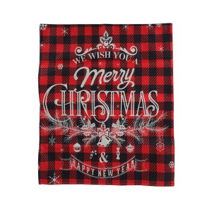 Unique Bargains Dining Chair Slipcover Linen Red Black 22.83"x19.29" 1 Pc - 1 of 4