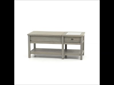Mystic Oak Coastal-Inspired Rectangular Lift-Top Coffee Table with Storage