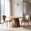 HomeRoots 54" Natural Solid Wood Pedestal Base Round Top Dining Table - 2 of 4