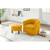 Yellow Swivel Accent Chair 360° Comfy Recliner Corduroy Arm Chair Single Sofa with Ottoman for Living Room Bedroom - 3 of 4