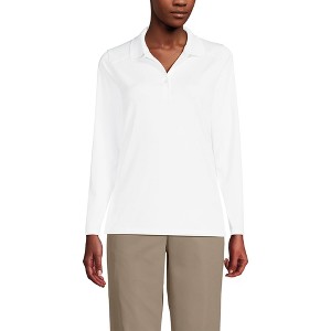 Lands' End School Uniform Women's Long Sleeve Feminine Fit Rapid Dry Polo Shirt - 1 of 3