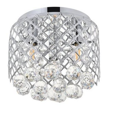Elegant Chrome and Glass 3-Light Flush Mount
