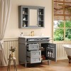 Bathroom Vanity Cabinets 36 Inches With Medicine Cabinet, Bathroom Floor Cabinets With 2 Soft Closing Doors And 4 Drawers-Cuddlewood - 2 of 4