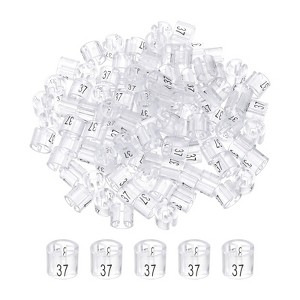 Unique Bargains Plastic Reusable Easy to Recognize Clothes Hanger Sizer Marker Garment Color Coding Clear 100 Pcs - 1 of 4