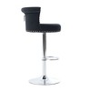 CAVINAS Adjustable Swivel Bar Stools Set of 2,Velvet Counter Stools with Plated Metal Legs,Barstools with Chrome Nailhead,Bar Stool for Kitchen&Dining - 2 of 4