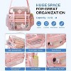 Hachikiko 12x12x6 Approved Clear Stadium Tote Bag, See Through Crossbody with Leather Pendant, Multi-Pocket Organizer - 3 of 4