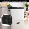 56L Stainless Steel Kitchen Trash Can - 3 Compartments Pedal Recycling Bin with Removable Buckets - Perfect for Home, School & Hospital Use - 4 of 4