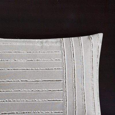 Gray Queen Cotton Jacquard 8-Piece Bedspread Set