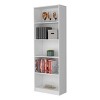 71in Contemporary Wood Bookcase with 5 Fixed Shelves and Closed Back Panel for Home Office or Living Room Storage-3irtyhousy - 3 of 4