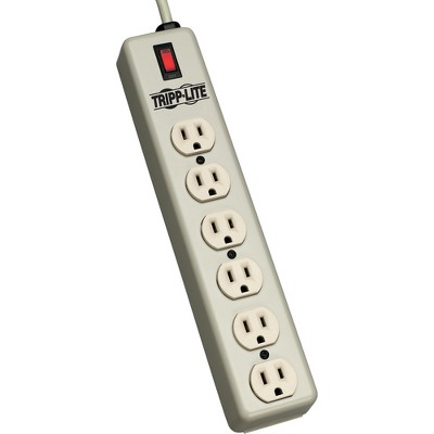 Tripp Lite Waber Power Strip Metal 5-15R 6 Outlet 5-15P 6' Cord - NEMA 5-15P - 6 x NEMA 5-15R - 6 ft Cord - 15 A Current - 120 V AC Voltage