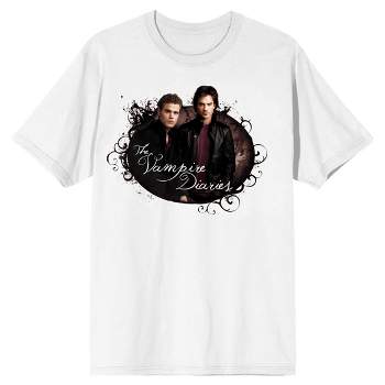 Vampire Diaries Damon and Stefan Men's White T-shirt