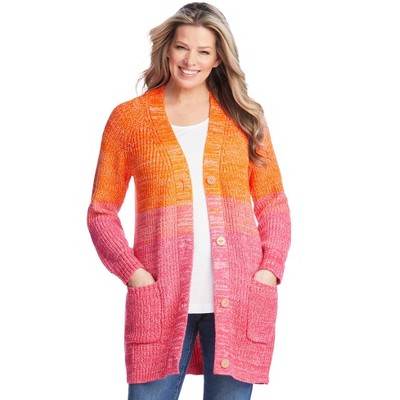 Woman Within Plus Size Ombre Shaker Cardigan