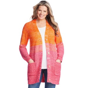 Woman Within Ombre Shaker Cardigan - 1 of 4