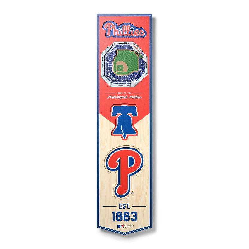 8&#34; x 32&#34; MLB Philadelphia Phillies 3D Stadium Banner, 1 of 5
