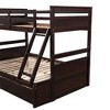 PAGED Twin over Full Bunk Bed, Modern Wooden Bed Frame, Convertible Bed Frame with 2 Storage Drawers and Ladder for Bedroom - 3 of 4