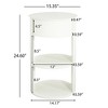 Racxily Nightstand, Indoor 3-Tier Metal Round Side Table with Sliding Door Cabinet, Matte White - 3 of 4