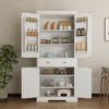 72in Tall Kitchen Pantry Cabinet, Farmhouse Large Cupboard Storage Cabinet with Adjustable Shelves 6 Door Racks for Living Dining Room Laundry - 2 of 4