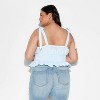 Women's Smocked Sweetheart Neck Tank Top - Wild Fable™ Light Blue - 3 of 3