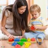 Shape Sorter Color Wooden Bard - Kids Early Learning Toddler Shape Sorter Toys Stack and Sort - 20 Pieces Geometric Board Puzzle - Play22Usa - 3 of 4