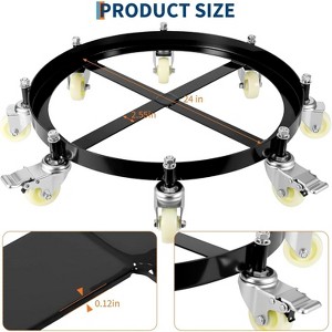 Acekool 1000LB Drum Dolly - 55 Gallon Barrel Cart w/ Brakes, 4 Swivel Casters, Industrial Caddy for Warehouse & Garage - 1 of 4