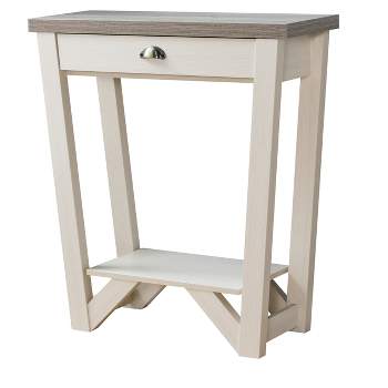 Risa Contemporary 1 Drawer Console Table Ivory /Light Oak - HOMES: Inside + Out