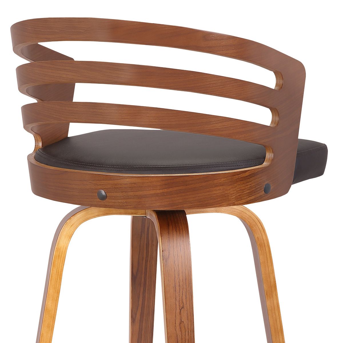 Armen Living Jayden Barstool Walnut and Brown 30 in Seat Height - thumbnail 6