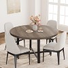 Nasitip 47" Round Industrial Dining Table for 4–6, Rustic Wooden Kitchen Table with Sturdy Metal Frame (No Chairs) - 3 of 3