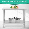 Stainless Steel Work Table, NSF Commercial Grade, Adjustable Shelf, Silver - 4 of 4